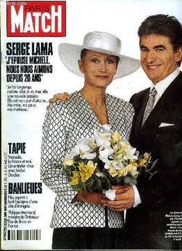 PARIS MATCH N° 2194 - Les gens se marient, Serge Lama : en épousant Michèle, après vingt ans de fiançailles, je fête mes noces de cristal par Virginie ...