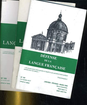 Lot de 3 numéros de Défense de la langue française n°183, 185, 187. Collectif