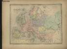 Carte de l'Europe en 814, Empire d'Occident et d'Orient.. LA BRUGERE F. de / BARALLE Alphonse