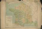 4 cartes de France : Carte indiquant les divers degrés d'instruction en France - Carte Oro-hydrographique - Carte de France - France climatologique et ...