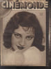 CINEMONDE - 3e ANNEE - N&deg; 108 - 13 novembre 1930. Comment et pourquoi r&egrave;gle le cin&eacute;ma am&eacute;ricain - Joan Crawford - La t&eacute;l&eacute;vision miracle du cin&eacute;ma - ...