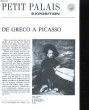PETIT PALAIS EXPOSITION N°14. DE GRECO A PICASSO. COLLECTIF