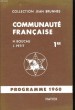 COMMUNAUTE FRANCAISE 1RE. PROGRAMME 1960. BOUCAU / PETIT
