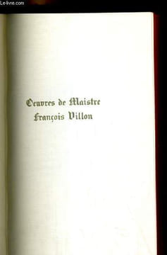 OEUVRES DE MAITRES FRANCOIS VILLON. N/A