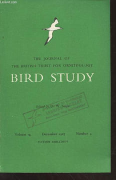 Bird Study Vol 14 n° 4 December 1967 : The journal of the British Trust for Ornithology. Sommaire : An index of bird population changes on farmland - ...
