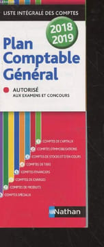 Dépliant Plan Comptable Général 2018-2019 - Liste intégrale des comptes - autorisé aux examens et concours : Comptes de capitaux, comptes ...