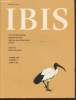 IBIS Volume 140 Number 2 April 1998. The International Journal of The Britsh Ornithologists Union. Sommaire : Cost reduction in the cold : heat ...