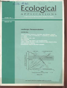 Ecology Volume 7 n°1 February 1997. Landscape Parameterization. Sommaire : Soil ressources, microbial activity and primary production across an agricultural ecosystem by G.Philip Robertson - Land cover characterization using multitemporal red, etc.