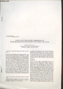Tiré à part : The Condor n°88 : Variation in size specific composition of black-billed magpie eggs within and among clutches.