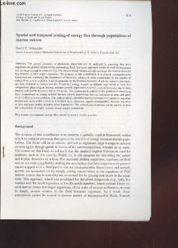 Tiré à part : Ecology of Fjords and Coastal Waters : Spatial and temporal scaling of energy flux through populations of marine nekton.. Schneider ...