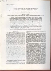 Tiré à part : Ecology Vol.71 n°3 : Food limitation of avian reproduction : an experiment with the cactus wren.