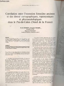 Tiré à part : Hommes et Terres du Nord n°2-3 : Corrélation entre l'extension forestière ancienne et des données cartographiques, tomonympiques et phytosociologiques dans le Pas-de-Calais (Nord de la France)
