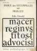 Revue archéologique SITES - Hors-Série n°21 : Index des estampilles sur Sigillee - Macer Reginus titos-fadvocisi. Oswald Félix
