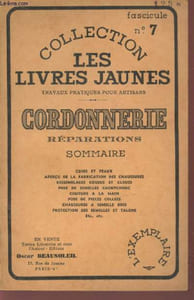 "Cordonnerie - Réparations (Collection : ""Les livres jaunes"" n°7)"