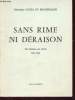 Sans rime ni déraison : 116 poèmes en prose 1951-1973 (Avec envoi d'auteur). Costa de Beauregard Ghislaine
