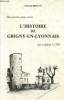 Documents pour servir l'Histoire de Grigny-en-Lyonnais des origines à 1789. Brenot Edouard