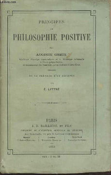 Principes de philosophie positive. Comte Auguste