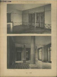 "Salon - Vestibule. Planche n°10-11 en noir et blanc extraite de l'ouvrage ""Le Château La Malmaison : Décorations intérieures, moblier, bronzes, etc."""
