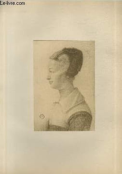 "Portrait de Françoise Hésèque seconde Femme du peintre - Ecole Française XVII siècle - Planche extraite de l'ouvrage ""Musée du Cabinet des Estampes ...