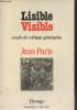 "Lisible Visible : Essais de critique générative (Collection : ""Change"")". Paris Jean
