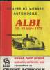 Coupes de vitesse automobile Albi 18-19 Mars 1978 : Programme XIVe coupes de printemps. Collectif