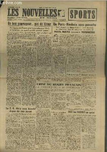 Les Nouvelles du Matin - Sports n°59 Mardi 10 avril 1945. Un bon pourvoyeur..pas de tireur - Un Paris-Roubaix sans panache - Crise du Rugby français - Le F.C. Metz sera bientôt digne de son passé - Diot bat Redolfi au sprint - etc