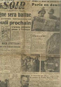 Libération Soir n°374 Samedi 14 avril 1945. Sommaire : L'Allemagne sera battue annonce la presse britannique avant jeudi prochain, Iena tombe à son ...