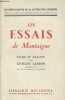 "Les Essais de Montaigne : Etude et analyse (Collection ""Les Chefs-d'oeuvre de la littérature expliqués"")". Lanson Gustave