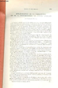 Tiré à part : Bibliographie de la préhistoire et de la protohistoire de l'ouest africain
