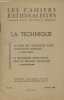 Les cahiers rationalites n°165 Septembre 1957. La technique : Le poids des techniques dans l'évolution humaine - La recherche scientifique, base du ...