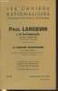 Les cahiers rationalistes n°135 Novembre-décembre 1953 : Paul Langevin : Le rationaliste - L'oeuvre scientifique. Maublanc René, Lucas René