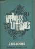"Approches littéraires Tome II : Les genres (Collection ""Français Second cylce"")". Brunel Pierre, Couty Daniel, Collectif