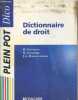"Dictionnaire de droit (Collection ""Plen pot Dico"")". Fontaine M., Cavalerie R., Hassenforder J.A.
