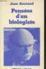 "Pensées d'un biologiste (Collection "" + Plus"")". Rostand Jean