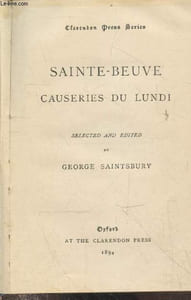 Sainte-Beuve causeries du lundi