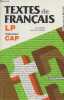 "Textes de français LP préparation CAP (Collection ""G. Belloc"")". Negre Jean, Durand Jean-Paul
