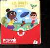 Les sports du monde - POPPIK 1 grand poster a sticker - N°2- chamboule foot, sepak takraw, bossaball, surf canin, marathon des glaces, comptage de ...