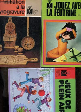 Lot de 3 ouvrages : jouez avec la feutrine + initiation a la pyrogravure + jeux de plein air. MORIN CLAUDE- LIMBOS EDOUARD- EPINEY TRUBER CH.