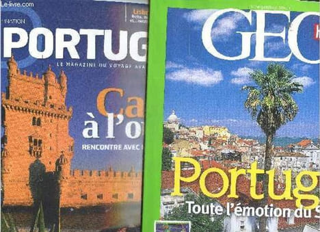 Lot 2 magazines Portugal : Destination Portugal le magazine du voyage avant le voyage N°2 , 2009, cap a l'ouest rencontre avec un pays pluriel + Geo ...
