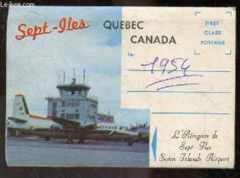 Souvenir Sept Iles - Quebec Canada - 10 photos couleur - aerogare de sept iles, avenue arnaud, eglise st joseph, ecole gamache, edifice federal, quai ...