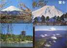 Mont Fuji - 8 cartes postales- fuji from lake yamanaka, lake kawaguchi, fuji from lake ashi, kamakura daibutsu, fuji from nagao pass, bird's eye view ...