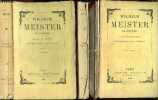 Wilhelm Meister de Goethe - 2 volumes : Tome I + Tome II - traduction nouvelle par theophile Gautier. GOETHE - GAUTIER THEOPHILE