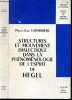 Structures et mouvement dialectique dans la phenomenologie de l'esprit de Hegel - Collection Analyse et raisons N°13. LABARRIERE PIERRE JEAN - MARTIAL ...