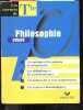 Philosophie, cours - Les carnet de Terminale - notions et auteurs du programme, definitions et problematiques, textes cles et leur commentaire, ...