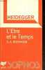 M. Heidegger L'etre et le temps - Collection Sophos. BORNHEIM GERD A.- De Rabaudy christian- Rolland B.