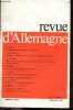 Revue d'Allemagne - Tome II, N°2, avril juin 1970- R. Mehl : le protestantisme allemand d'aujourd'hui - J. Hoffmann : situation et problèmes du ...