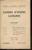 Cahiers d'etudes cathares N°42, II serie, ete 1969, XXe annee- expose et commentaire des cahiers de fanjeaux: cathares du languedoc de deodat roche- ...