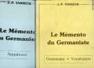 Le memento du Germaniste - Lot de 2 volumes : Grammaire / Vocabulaire + Supplément. VASSEUR J-P.