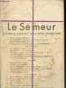 Le Semeur - N°5, mars 1948, 46e annee- Recherche politique de la jeune generation - l'angoisse du choix- nos positions politiques de david rousset- ...