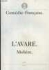 Comedie Francaise N°177 juin 1989- L'avare: une famille perturbee de jean paul roussillon, un monstre de solitude de michel aumont, les placements ...